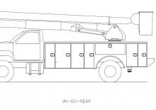 Nacele cu braț articulat montate pe trailer Versalift VN-60-REV 