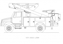 Nacele cu braț articulat montate pe trailer Versalift VST 5000-I