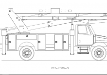Nacele cu braț articulat montate pe trailer Versalift VST-7500-SI