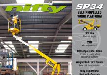 Nacele cu braț articulat pe roți Niftylift SP 34 Narrow