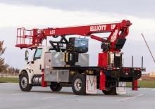 Nacele telescopice montate pe camion Elliott Equipment L65R HiReach