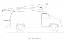 Nacele telescopice montate pe camion Versalift VANTEL-29-NE