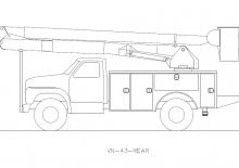 Nacele cu braț articulat montate pe trailer Versalift VN-43-I 