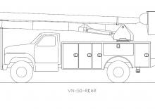Nacele cu braț articulat montate pe trailer Versalift VN-50-I 