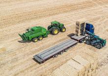 Prese de balotat pătrate + Prese de boltat de densitate mare John Deere L624 