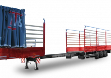 Semi-trailere cu platformă cu prelată Schwarzmüller 3-axle platform semitrailer - extendible