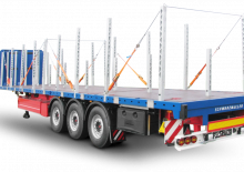 Semi-trailere cu platformă cu prelată Schwarzmüller 3-axle platform semitrailer for construction steel mats - transport