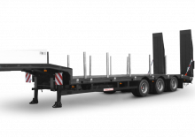 Semi-trailere cu platformă joasă Schwarzmüller 3-axle low loader semitrailer with offset platform - reinforced - extendible