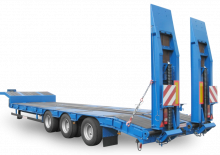 Semi-trailere cu platformă joasă Schwarzmüller 3-axle low loader semitrailer with offset platform