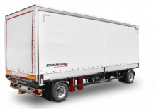Trailere cu platformă cu prelată Schwarzmüller 2-axle jumbo sliding tarpaulin platform trailer